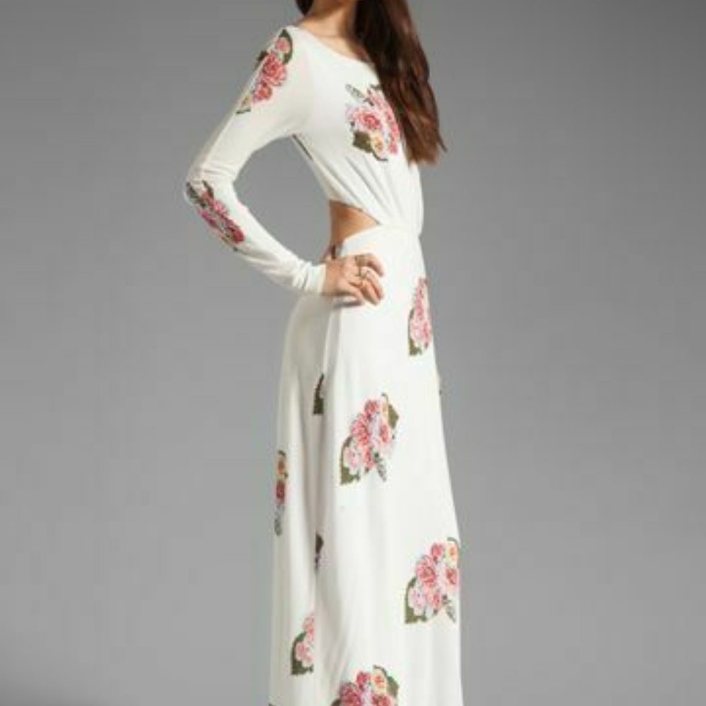 Floral Maxi with Dramatic Open Back - Picture 4 of 4